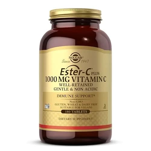 Solgar Ester-C Plus 1000 mg Vitamin C (Ascorbate Ester), 180 Tablets | Gentle, Non-Acidic & Immune Support thumbnail 1