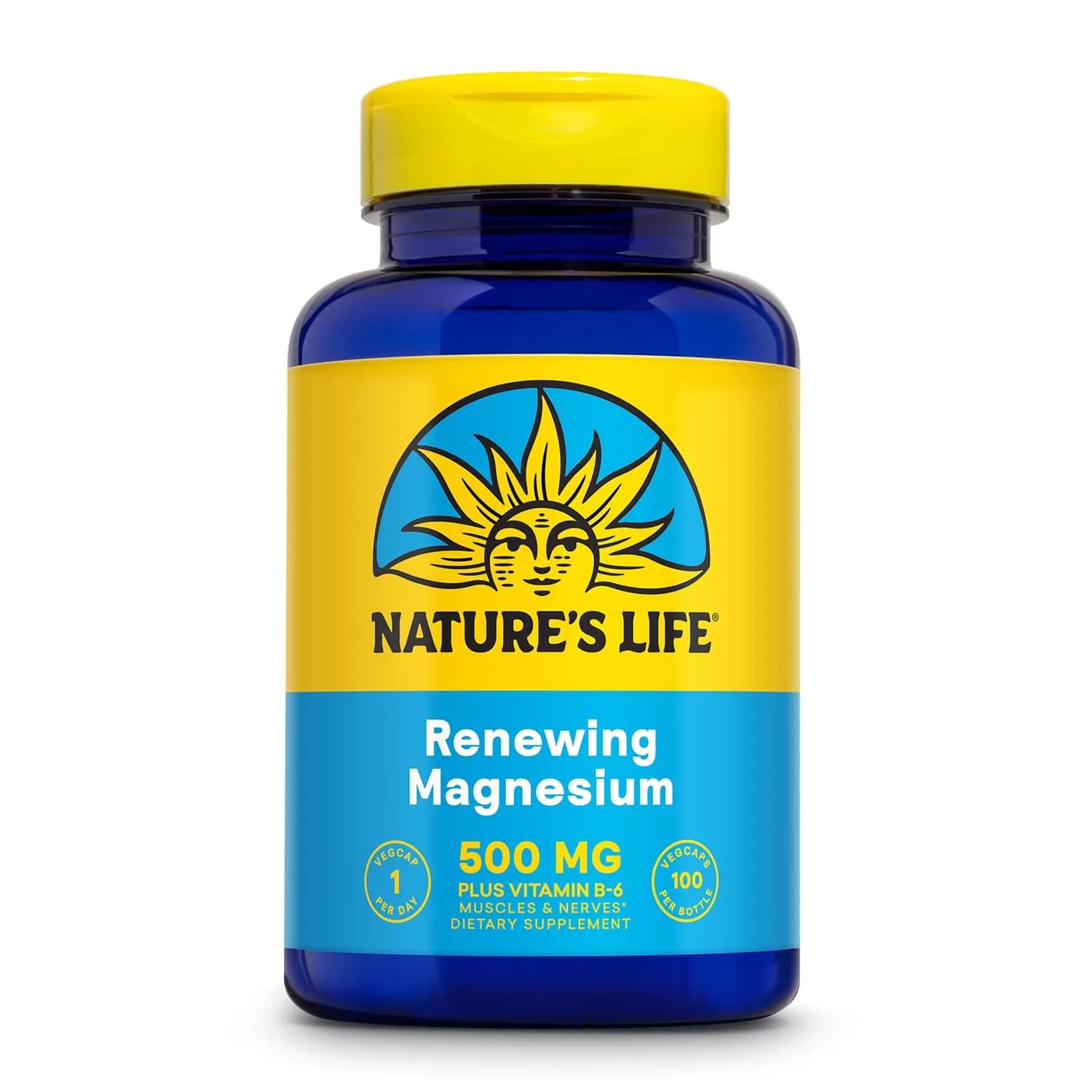 Nature's Life Magnesium 500 mg | Supports Muscles & Nerves | Lab Verified (100 VegCaps) - main product image