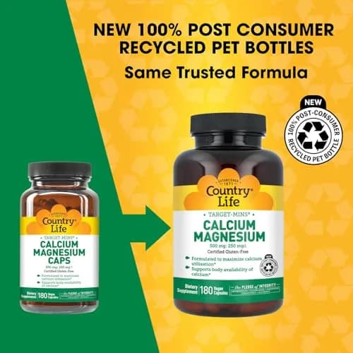 Country Life Target-Mins Calcium Magnesium 180 Capsules | Supports Bone & Muscle Health thumbnail 2