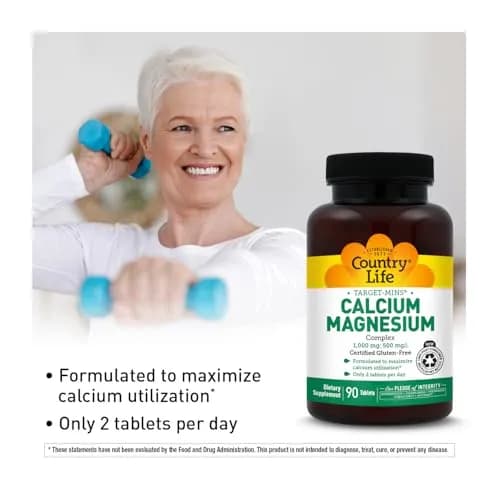 Country Life Target-Mins Calcium Magnesium Complex, 90 Tablets | Supports Bone & Mineral Health thumbnail 3