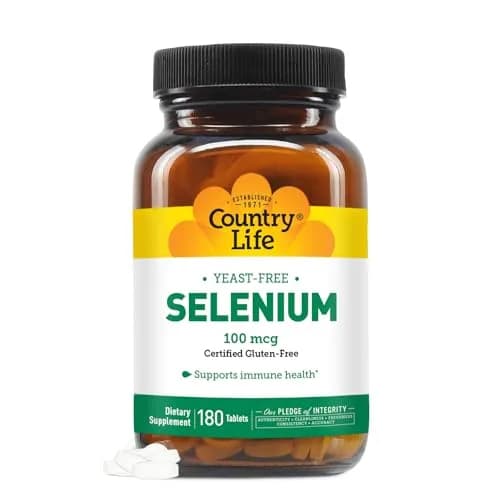 Country Life Selenium 100 mcg Yeast-Free Tablets 180 Count | Supports Immune Health & Acts as Antioxidant thumbnail 1