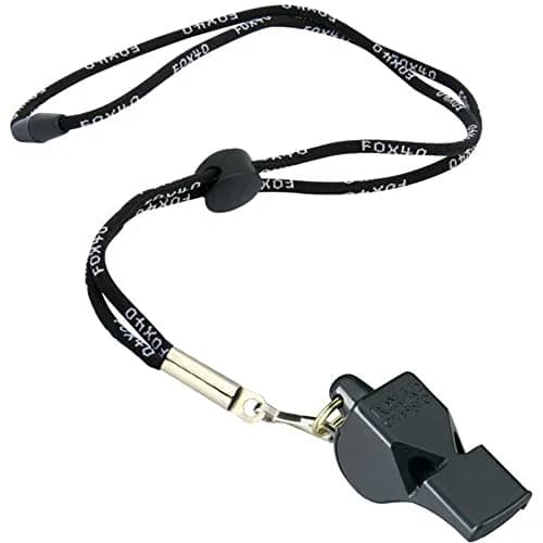 Fox 40 Classic Official Whistle with Break Away Lanyard (Black) | 115 Decibel Pealess Design thumbnail 3