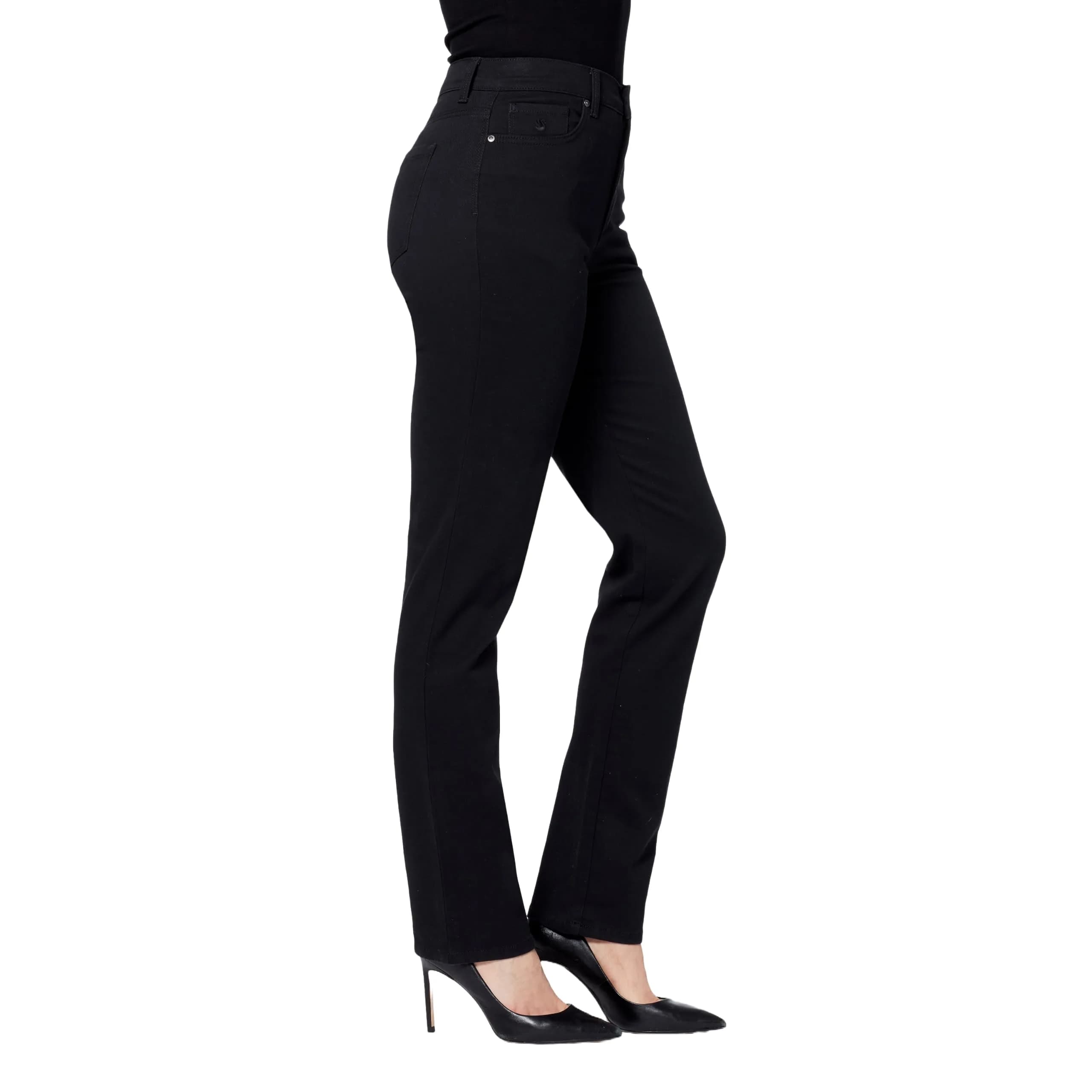 Gloria Vanderbilt Women's Amanda Classic High Rise Tapered Jean Standard, Black-DS, 6 Short thumbnail 2