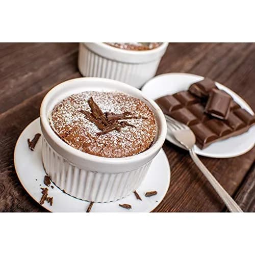 HIC Kitchen Souffle Ramekin Fine Porcelain 8oz Set of 6 | Oven & Microwave Safe thumbnail 2