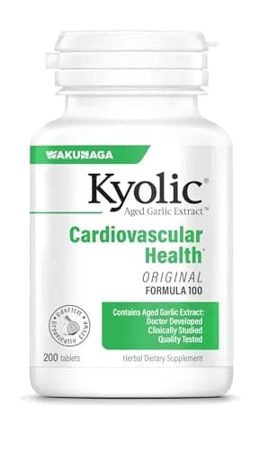 Kyolic Aged Garlic Extract Cardiovascular Health Formula 100, 200 Tablets | Supports Heart Health & Circulation thumbnail 1