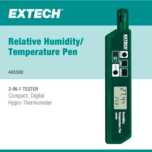 Extech Humidity and Temperature Pen, Compact Dual LCD, Fast Sensor thumbnail 2