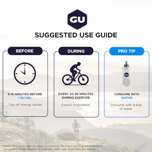 GU Energy Original Sports Nutrition Energy Gel Vanilla Bean 24 Count (1.5 lb / 680 g) | Dual Source Energy for Athletes thumbnail 5