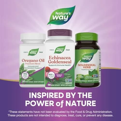 Natures Way Echinacea Goldenseal, 900 mg, 180 Veg Capsules | Supports Immune Health* thumbnail 7
