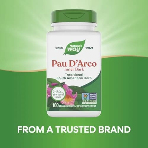Nature's Way Pau d'Arco Inner Bark Herbal Supplement 100 Count | Traditional South American Herb, Vegan, Gluten-Free thumbnail 4