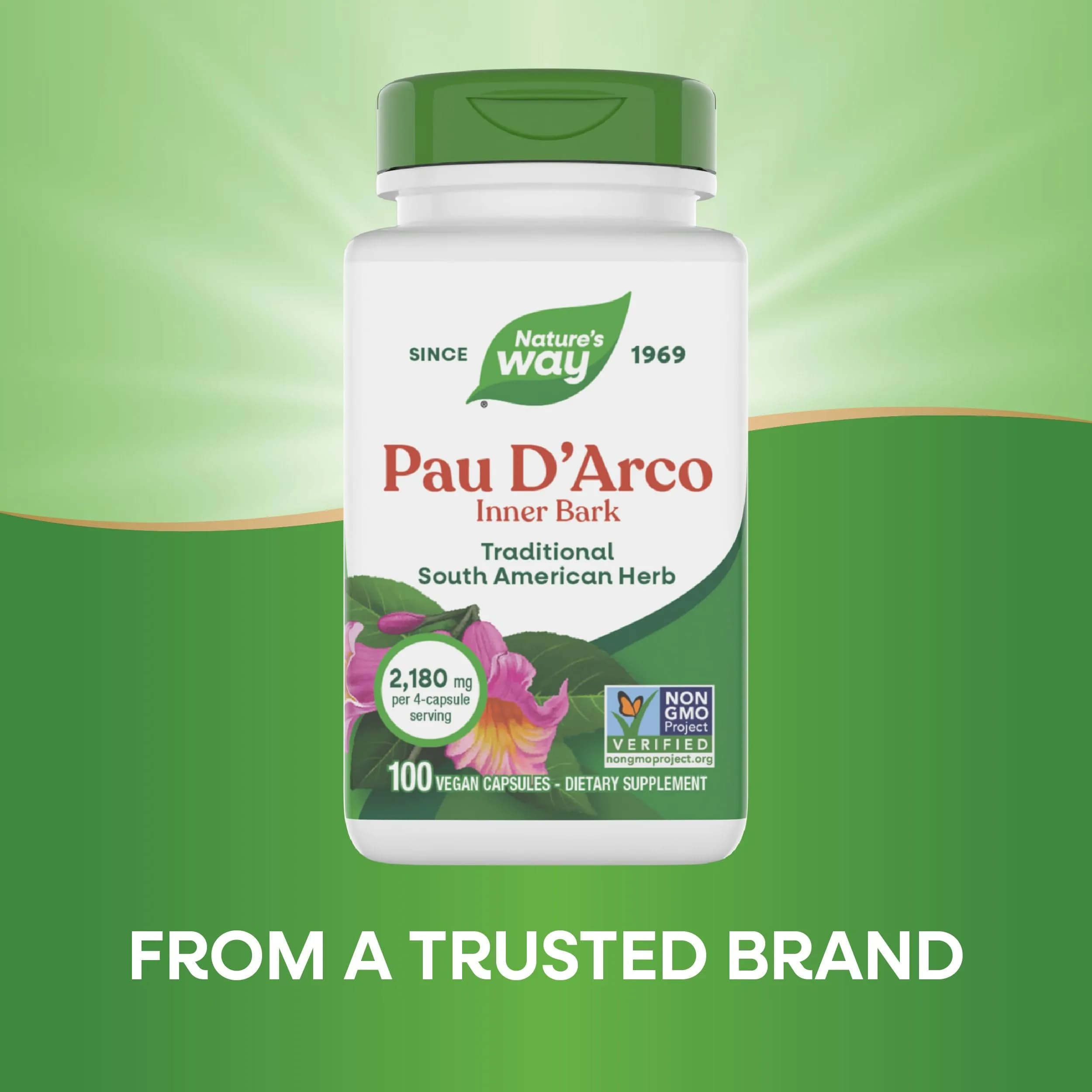 Nature's Way Pau d'Arco Inner Bark Herbal Supplement 100 Count | Traditional South American Herb, Vegan, Gluten-Free - view 4