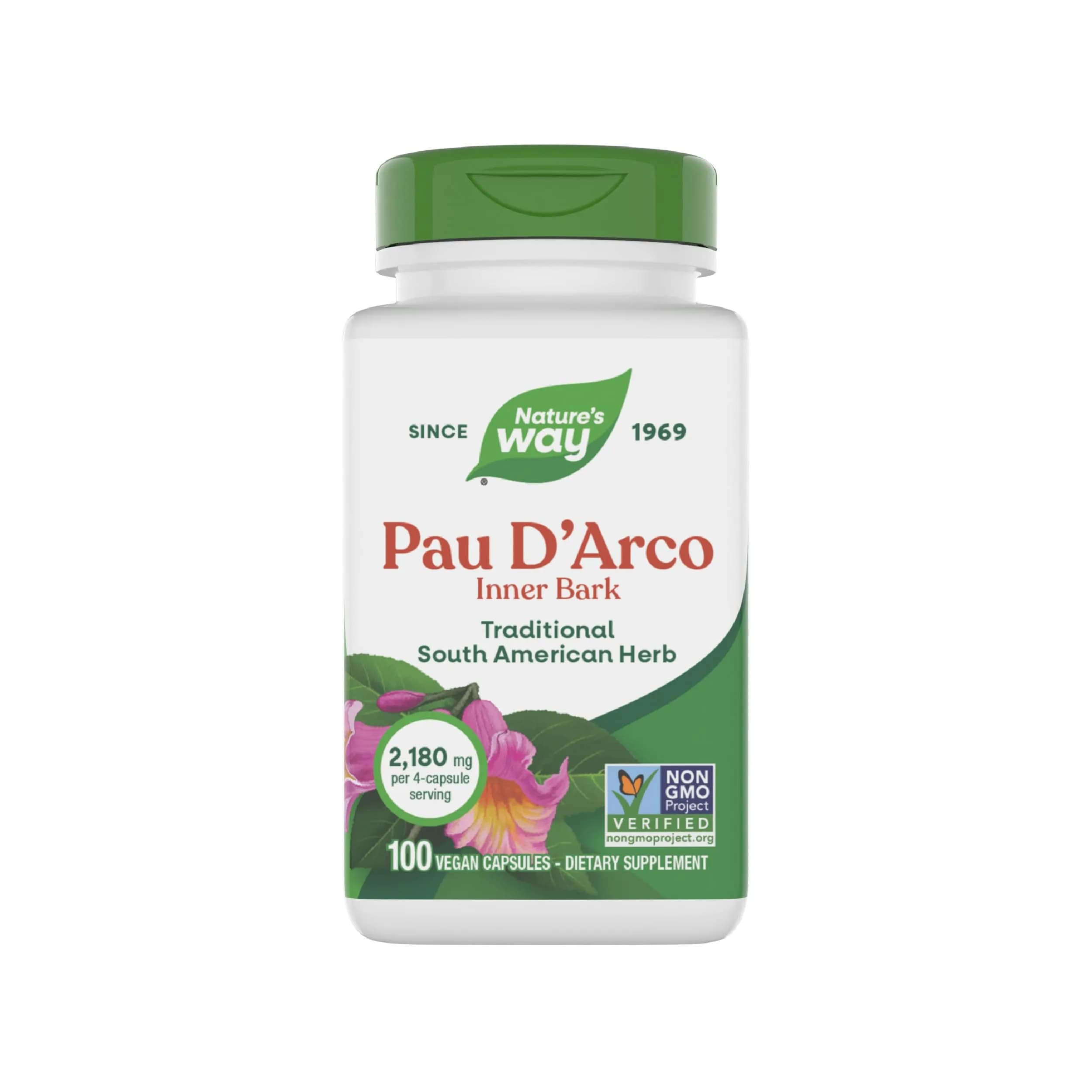 Nature's Way Pau d'Arco Inner Bark Herbal Supplement 100 Count | Traditional South American Herb, Vegan, Gluten-Free - main product image