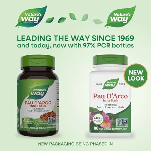 Nature's Way Pau d'Arco Inner Bark Herbal Supplement 100 Count | Traditional South American Herb, Vegan, Gluten-Free thumbnail 2