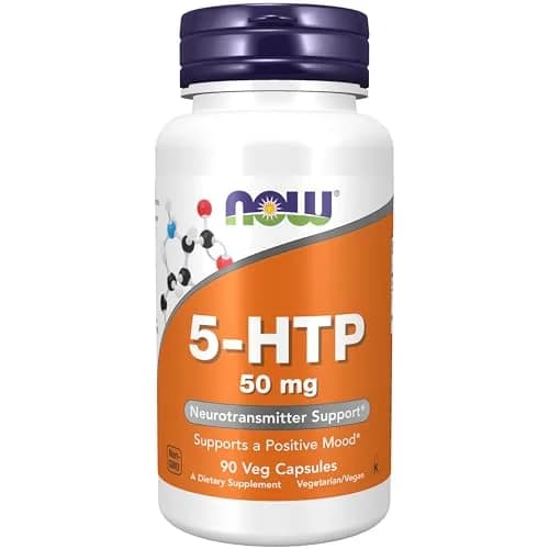 NOW Foods 5-HTP 50 mg Veg Capsules (90 Count) | Neurotransmitter Support for Positive Mood thumbnail 1