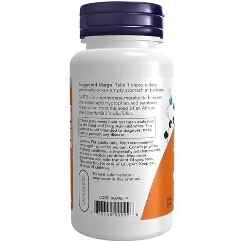 NOW Foods 5-HTP 50 mg Veg Capsules (90 Count) | Neurotransmitter Support for Positive Mood thumbnail 3