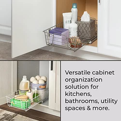 ClosetMaid Pull Out Cabinet Organizer 11-Inch / White | Heavy Duty Slide Out Pantry Shelf thumbnail 4
