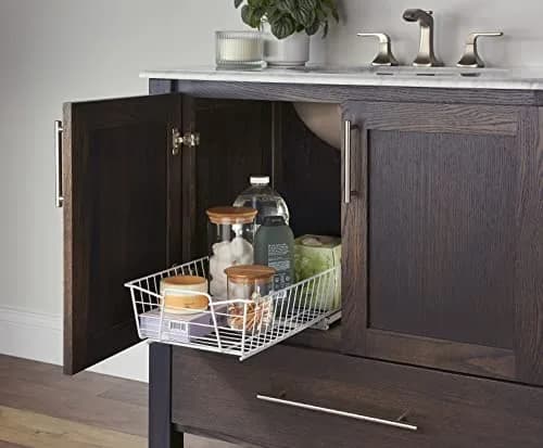 ClosetMaid Pull Out Cabinet Organizer 11-Inch / White | Heavy Duty Slide Out Pantry Shelf thumbnail 6