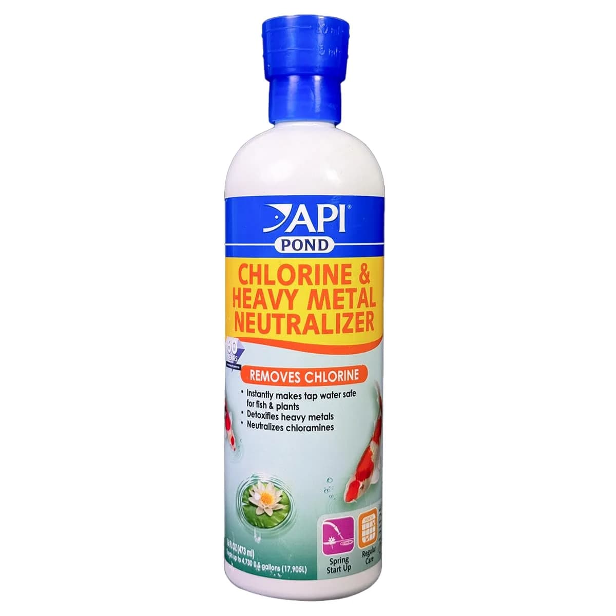 API Pond Chlorine & Heavy Metal Neutralizer 16oz | Instantly Removes Harmful Chemicals for Pond Safety — 16-Ounce