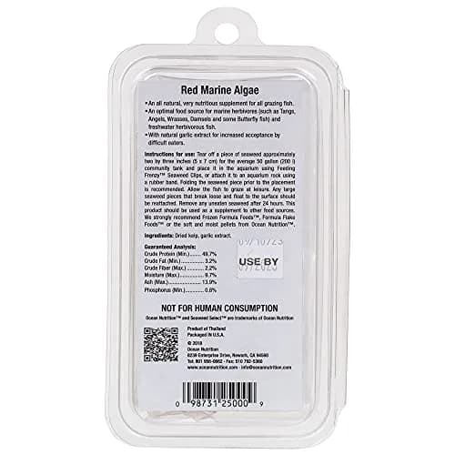 Ocean Nutrition Seaweed Sheets Red Marine Algae 0.4 oz | Natural fish food & color enhancer for marine & freshwater fish thumbnail 2