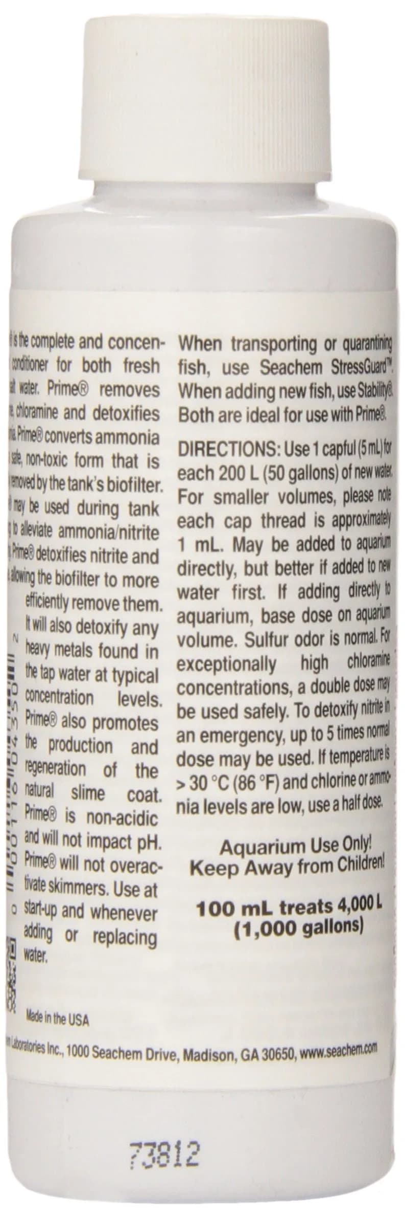 Seachem Prime 100 mL Freshwater and Saltwater Conditioner | Removes Chlorine & Chloramine - view 2