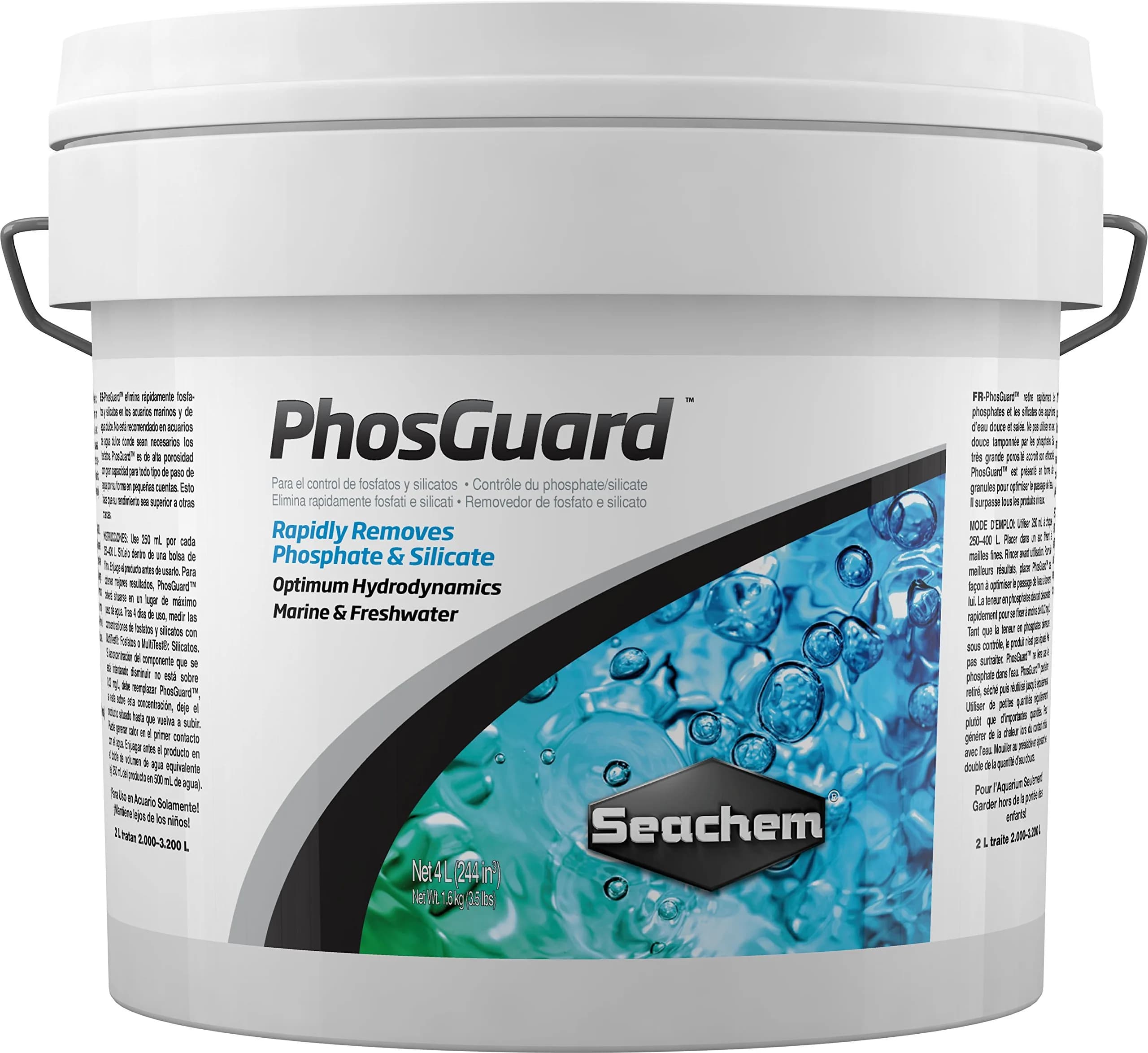 Seachem PhosGuard 1000ml (2.2 lb) | Rapid Phosphate & Silicate Remover for Marine & Freshwater Aquariums — 4 L/ 1 gallon
