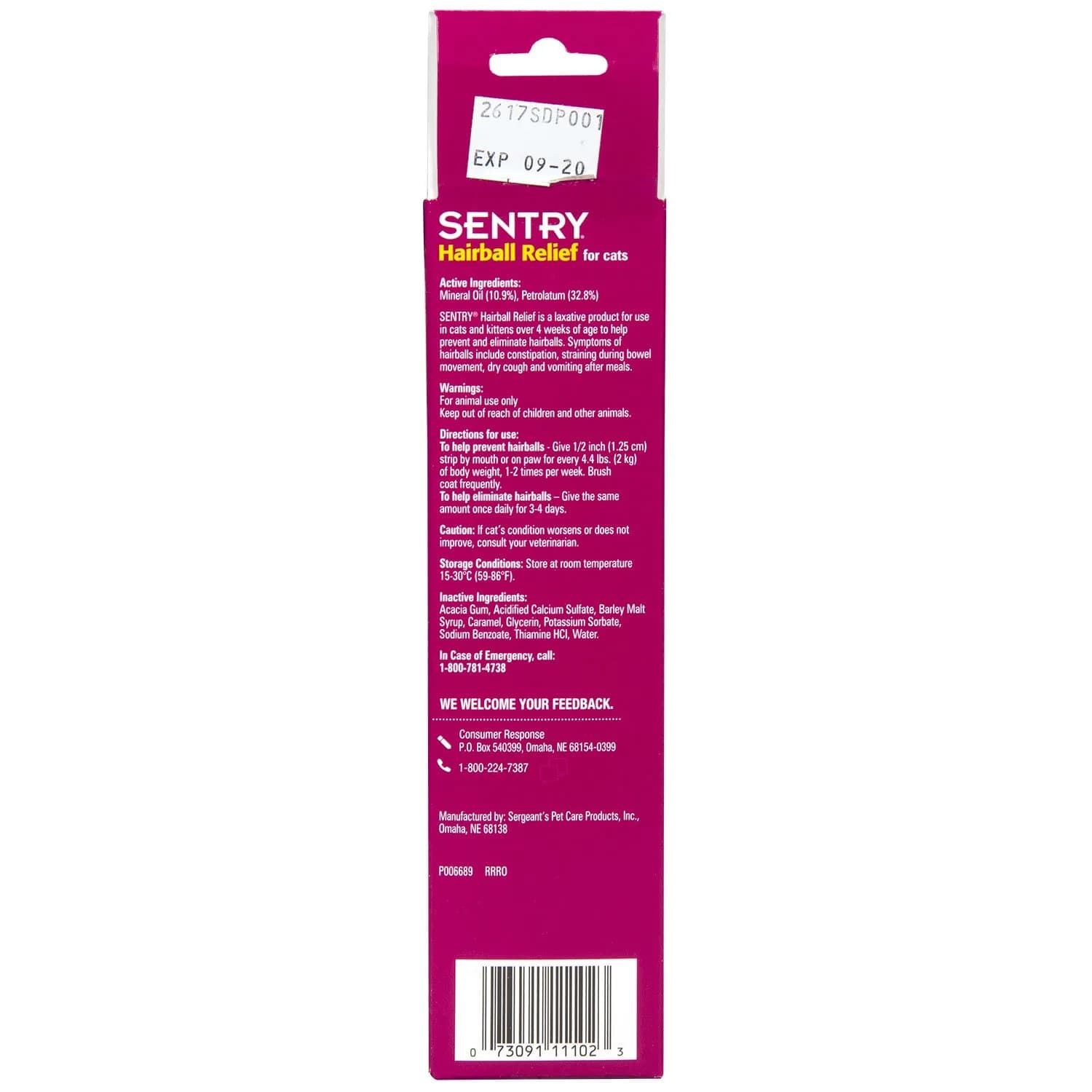 Sentry Pet Care Hairball Relief for Cats, Malt Flavor, 127.5 ml (4.4 oz) | Helps Eliminate and Prevent Hairballs - view 6