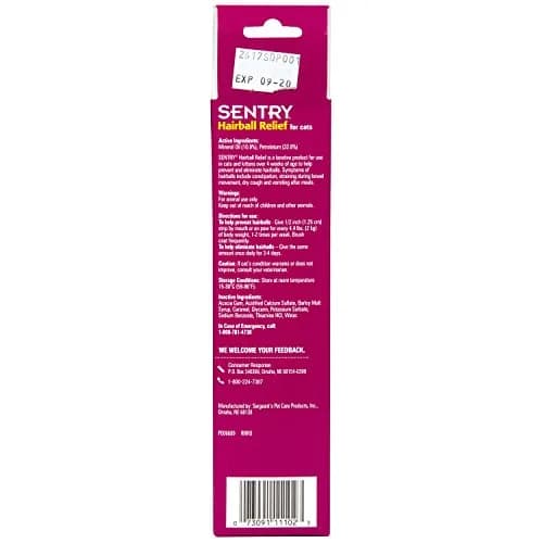 Sentry Pet Care Hairball Relief for Cats, Malt Flavor, 127.5 ml (4.4 oz) | Helps Eliminate and Prevent Hairballs thumbnail 6