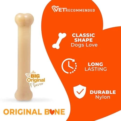Nylabone Power Chew Original Bone Dog Chew Toy, Large, 7.63 in (19.35 cm) | Durable Nylon Chew for Aggressive Chewers thumbnail 3