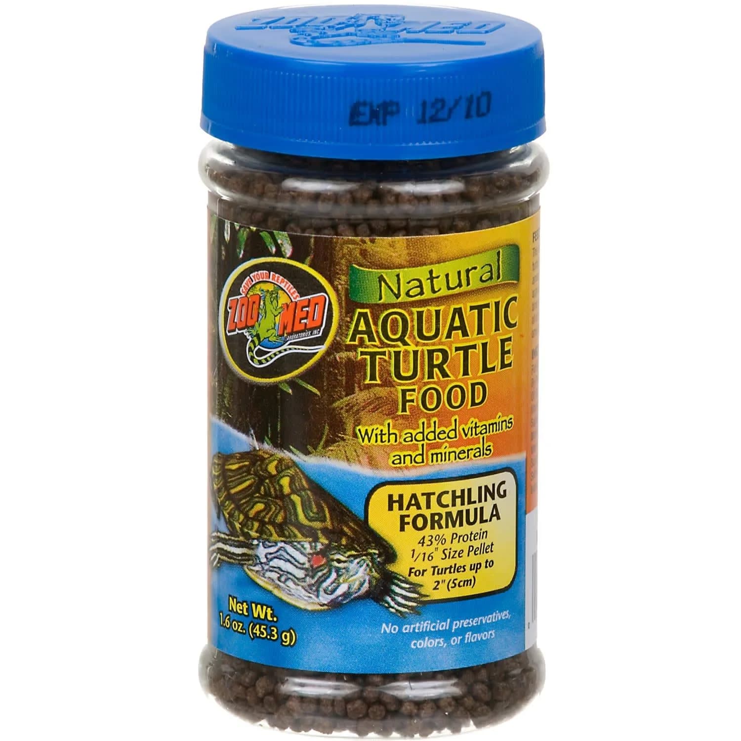 Zoo Med Natural Hatchling Formula Aquatic Turtle Food | High Protein, All Life Stages, 1 Pound (16 oz)
