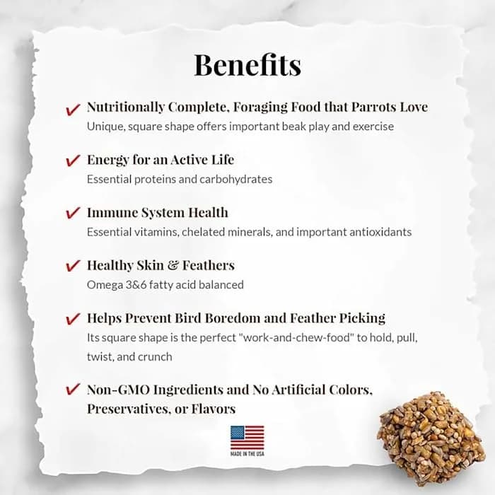 LAFEBER'S Classic Avi-Cakes for Cockatiels & Parakeets 227 g (8 oz) | Nutritionally Complete Foraging Food thumbnail 4