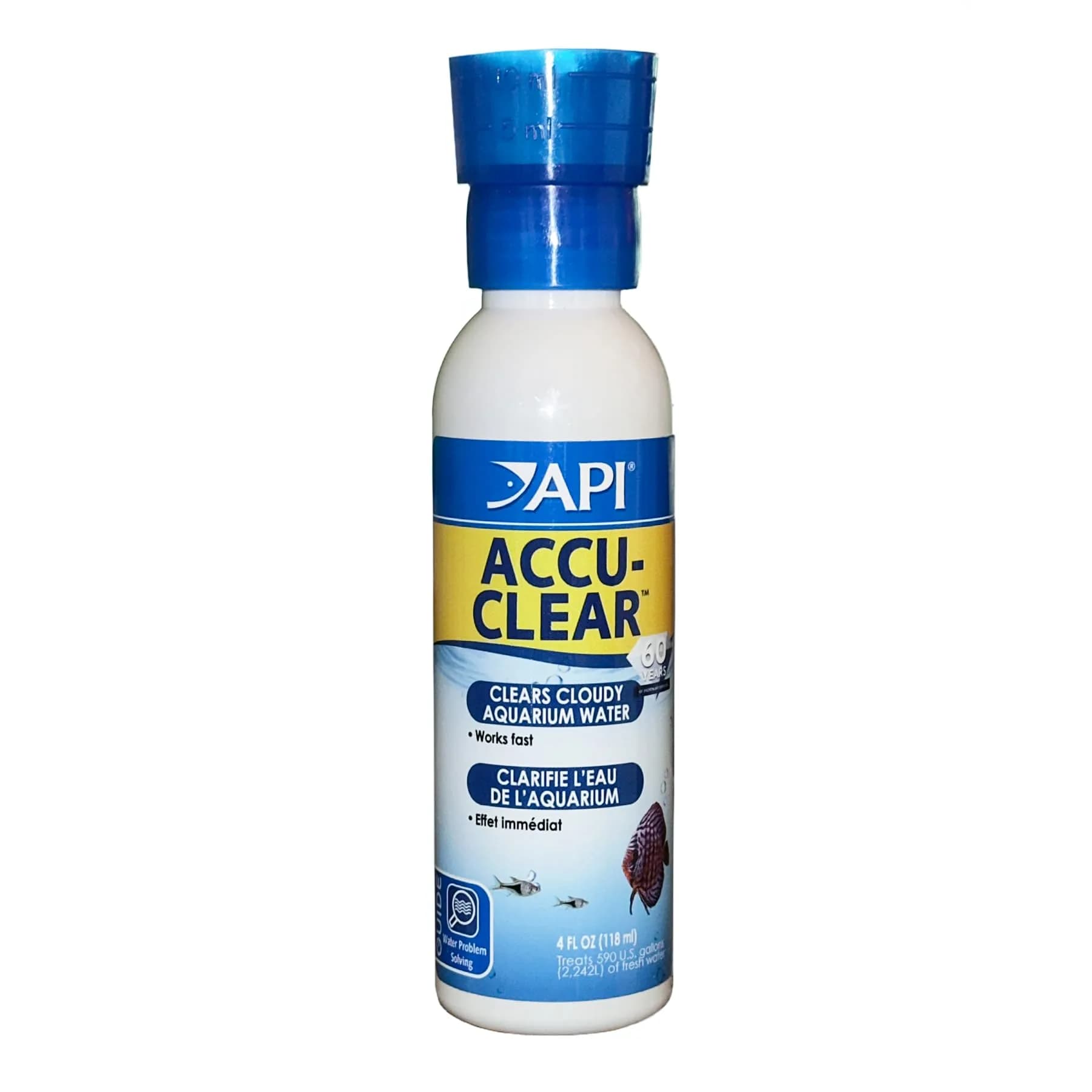 API Accu-Clear Freshwater Aquarium Water Clarifier & Tap Water Conditioner 8oz + 16oz | Clears Cloudy Water & Makes Tap Water Safe for Fish — 4-Ounce