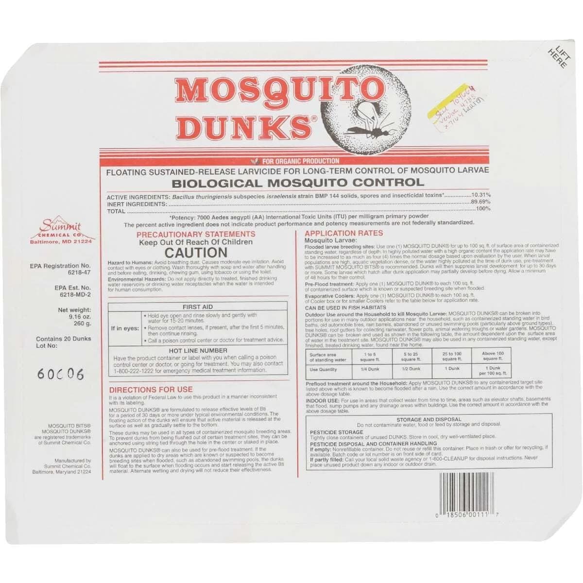 Summit Mosquito Dunk Tablets 20 Count | Kills Mosquito Larvae Organically - view 4
