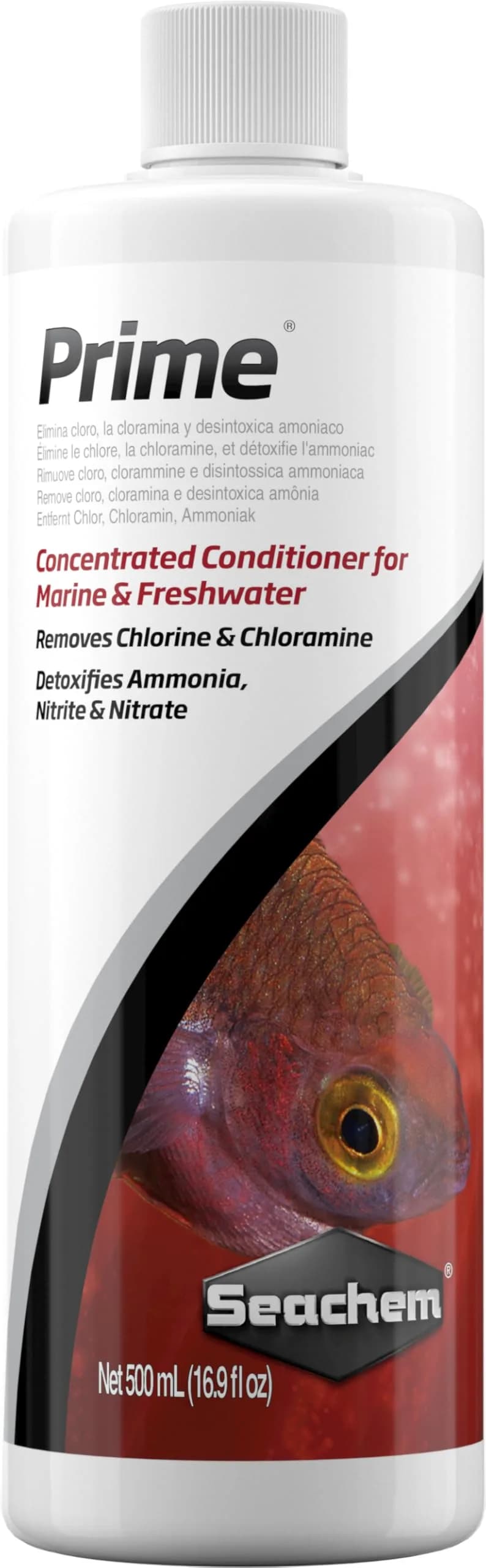 Seachem Prime Fresh and Saltwater Conditioner 500 ml (16.9 Fl Oz) | Removes Chlorine & Chloramine - main product image