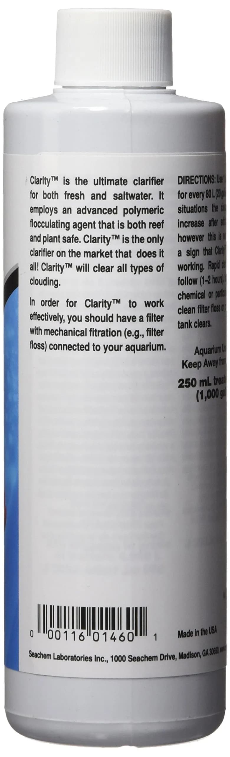 Seachem Clarity Water Clarifier 250ml (8.45 Fl Oz) | Clears All Clouding for Marine & Freshwater Tanks - view 2