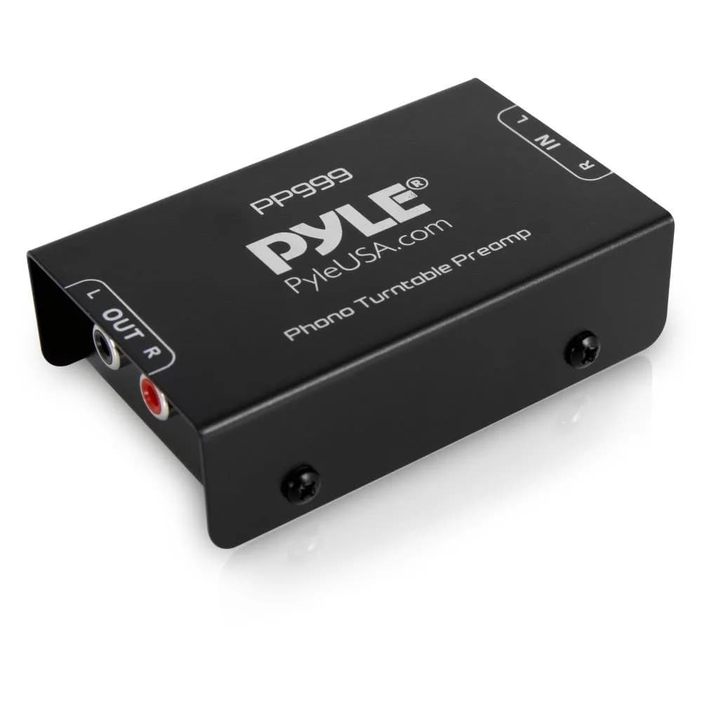 Pyle PP999 Mini Turntable Phono Preamplifier 10.2cm x 5.4cm x 2.6cm (4" x 2.1" x 1") | Converts Phono to Line Level - main product image