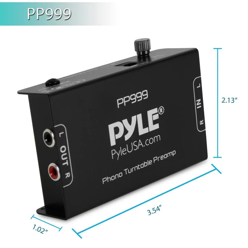 Pyle PP999 Mini Turntable Phono Preamplifier 10.2cm x 5.4cm x 2.6cm (4" x 2.1" x 1") | Converts Phono to Line Level - view 3