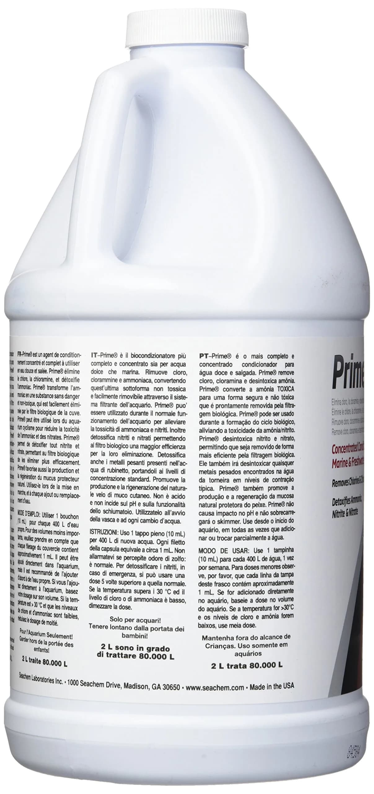 Seachem Prime 2000 mL Fresh and Saltwater Conditioner | Removes Chlorine & Chloramine - view 4