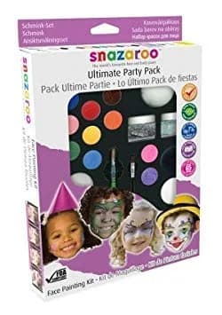 Snazaroo Face Paint Kit Ultimate Party Pack 12-Color Palette with Brush Sponge Bio-Glitter & Guide - Non-Toxic Water-Based Easy Application thumbnail 2