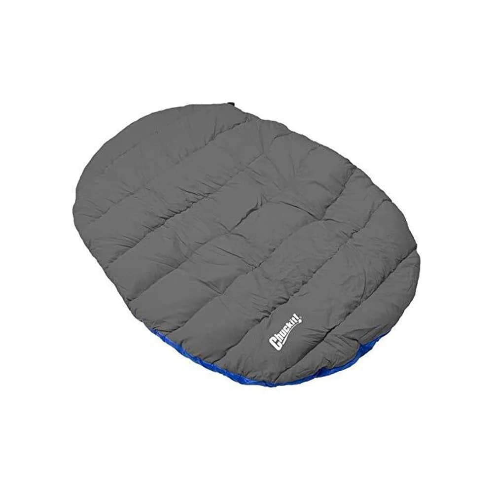 Chuckit! Travel Pillow Dog Bed Water Resistant Blue/Grey 76cm x 90cm (30" x 39") | Portable Comfort for Medium to Large Dogs — grey