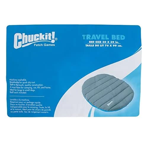 Chuckit! Travel Pillow Dog Bed Water Resistant Blue/Grey 76cm x 90cm (30" x 39") | Portable Comfort for Medium to Large Dogs thumbnail 2
