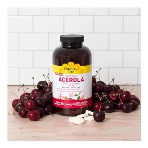 Country Life Acerola Vitamin C Complex 500 mg Chewable Wafers | Supports Immune & Antioxidant Health thumbnail 7