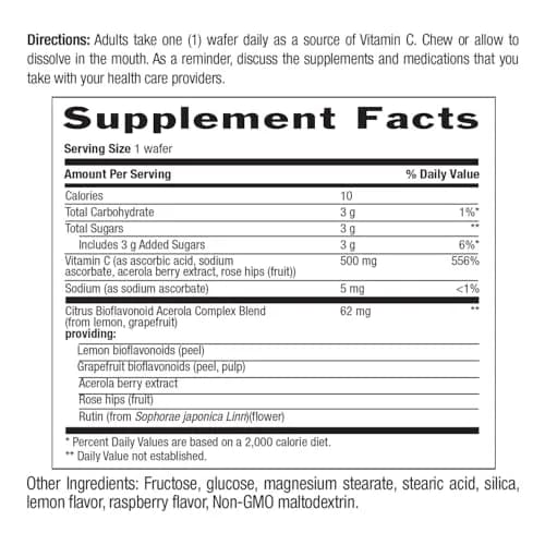 Country Life Acerola Vitamin C Complex 500 mg Chewable Wafers | Supports Immune & Antioxidant Health thumbnail 3