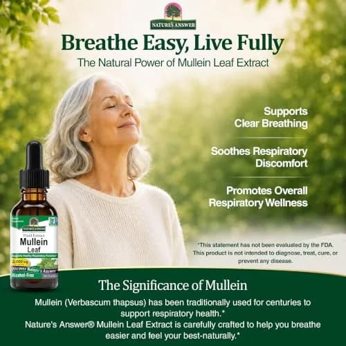 Nature's Answer Mullein Leaf Herbal Supplement 1 fl oz (29.57 ml) | Supports Respiratory Health thumbnail 6