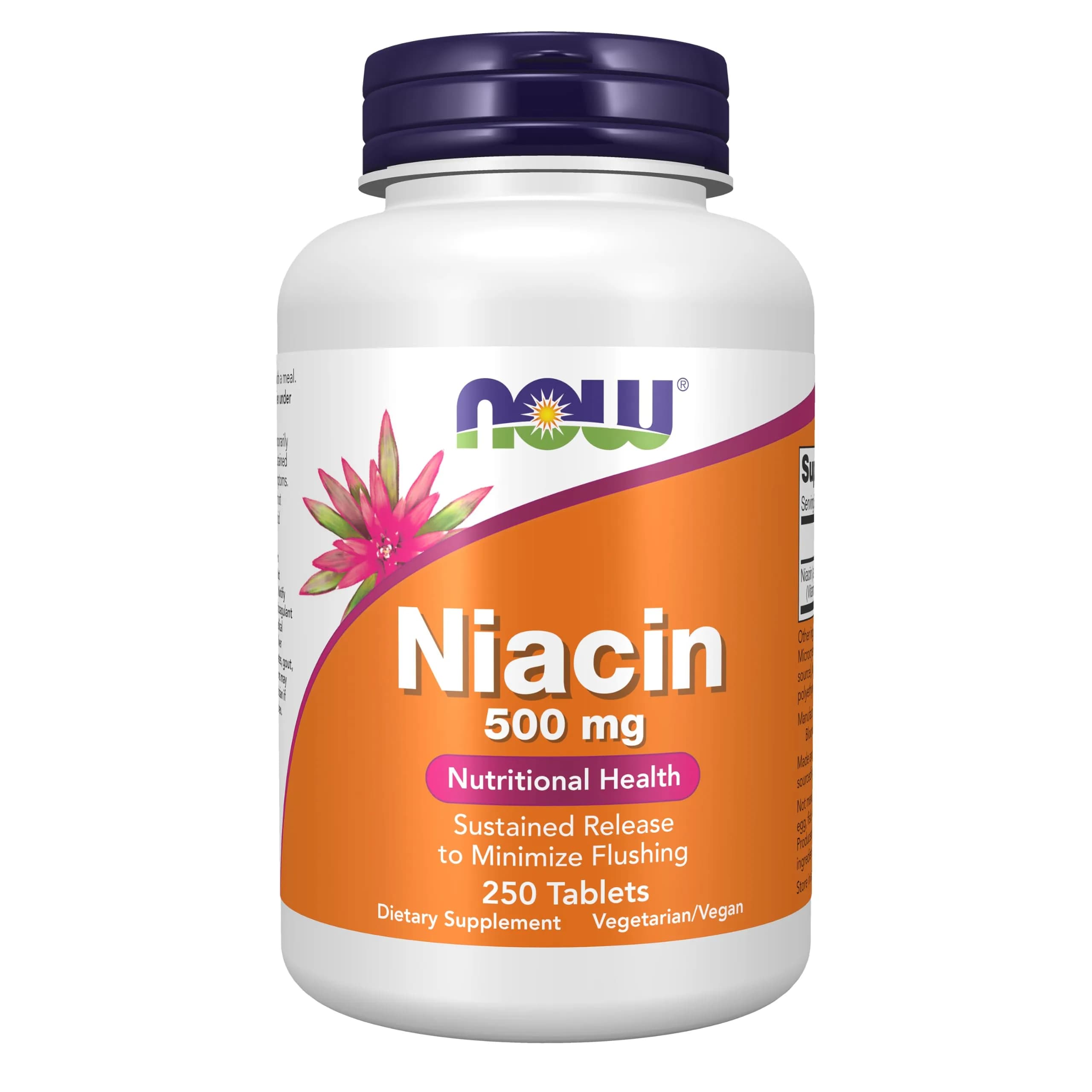 NOW Supplements, Niacin (Vitamin B-3) 500 mg, Sustained Release, 250 Tabs | Supports Heart & Skin Health
