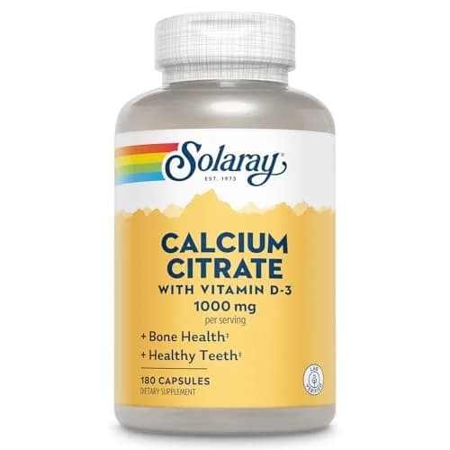 SOLARAY Calcium Citrate with Vitamin D3 1000 mg | Supports Bones & Teeth, Cardiovascular & Nerve Health thumbnail 1