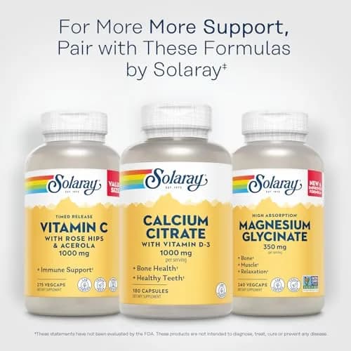 SOLARAY Calcium Citrate with Vitamin D3 1000 mg | Supports Bones & Teeth, Cardiovascular & Nerve Health thumbnail 6