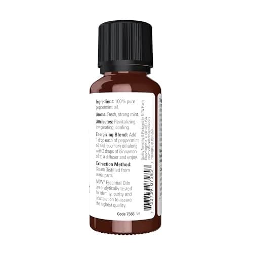 NOW Peppermint Essential Oil 30ml (1 fl Oz) | Steam Distilled, Undiluted, Revitalizing thumbnail 2