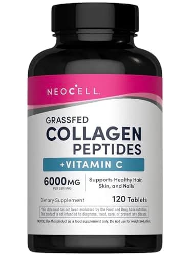 NeoCell Super Collagen with Vitamin C Tablets 120 Count (Pack of 1) | Grass Fed Collagen Peptides for Hair, Skin, Nails & Joints thumbnail 1