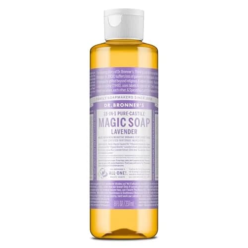 Dr. Bronner's Pure-Castile Liquid Soap Lavender 236ml (8 Fl Oz) | Gentle Face, Body, Baby & Sensitive Skin Cleanser thumbnail 1