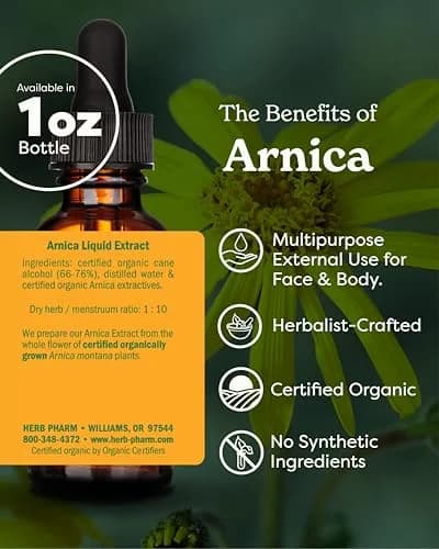 Herb Pharm Arnica Liquid Herbal Extract 29.57ml (1 Fl Oz) | Certified Organic Topical for Face & Body thumbnail 2