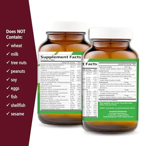 PURE ESSENCE LABS One n Only Whole Food Multivitamin 30 Tablets | Superfoods, Minerals, Enzymes, D3, B12, Biotin thumbnail 2